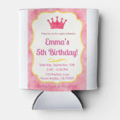 Pink Crown verjaardagsuitnodiging | tovenarij Blikjeskoeler (Voorkant)