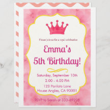 Pink Crown verjaardagsuitnodiging | tovenarij