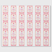 Pink Crown verjaardagsuitnodiging | tovenarij Cadeaupapier (Vlak)