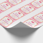 Pink Crown verjaardagsuitnodiging | tovenarij Cadeaupapier (Hoek)
