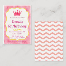 Pink Crown verjaardagsuitnodiging | tovenarij