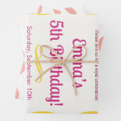 Pink Crown verjaardagsuitnodiging | tovenarij Inpakpapier Vel (In situ)