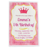 Pink Crown verjaardagsuitnodiging | tovenarij Medium Cadeauzakje (Voorkant)
