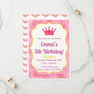 Pink Crown verjaardagsuitnodiging   tovenarij Save The Date