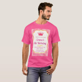 Pink Crown verjaardagsuitnodiging | tovenarij T-shirt (Voorkant volledig)