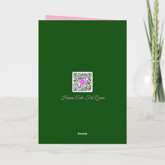 Pink Crystal Christmas Tree Kaart (Achterkant)