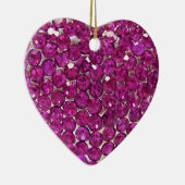 Pink Crystal Heart Keramisch Ornament (Rechts)