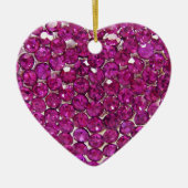 Pink Crystal Heart Keramisch Ornament (Voorkant)