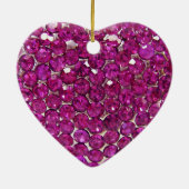 Pink Crystal Heart Keramisch Ornament (Achterkant)