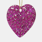 Pink Crystal Heart Keramisch Ornament (Links)