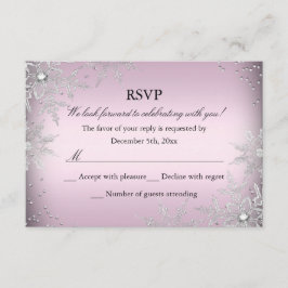 Pink Crystal Snowflake Kerstfeest RSVP