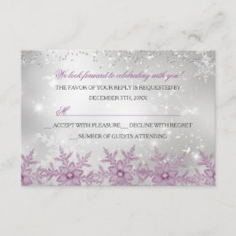 Pink Crystal Snowflake Kerstfeest RSVP