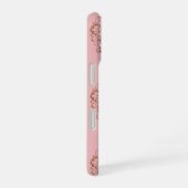Pink Crystal Teddy Bears with Gem Heart iPhone 16 Hoesje (Rechterkant)