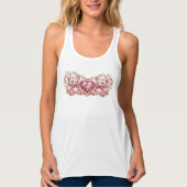 Pink Crystal Teddy Bears with Gem Heart Tanktop (Voorkant)