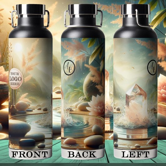 Pink Crystal Zen Logo Waterfles