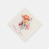 Pink Cubes&Flowers: Personalized Wedding Napkins Servet (Hoek)
