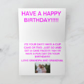 Pink Cup Cake Verjaardag Kaart voor een 1-jarige (Binnen)