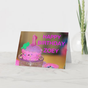 Pink Cup Cake Verjaardag Kaart voor een 1-jarige
