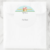 Pink Cupcake 8 Candles Birthday Hello Name  Ronde Sticker (Tas)