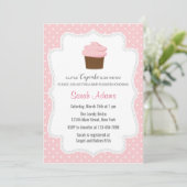 Pink Cupcake Baby shower Uitnodiging (Staand voorkant)