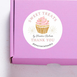Pink Cupcake Bakery Bedankt Ronde Sticker