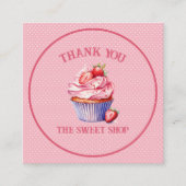 Pink Cupcake Bakery Business Card | Editable Text Vierkante Visitekaartje (Voorkant)