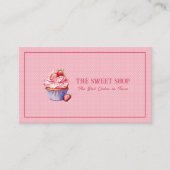 Pink Cupcake Bakery QR Code Business Card Visitekaartje (Voorkant)