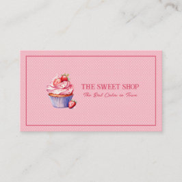 Pink Cupcake Bakery QR Code Business Card Visitekaartje