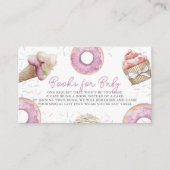 Pink Cupcake & Donut Baby shower Boek Verzoek Informatiekaartje (Voorkant)