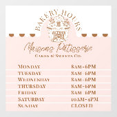 Pink Cupcake French Bakery Pastry Shop Store Hours Raamsticker (Vel)