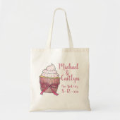 Pink Cupcake Persoonlijke bruiloft Bridal Tote Bag (Voorkant)