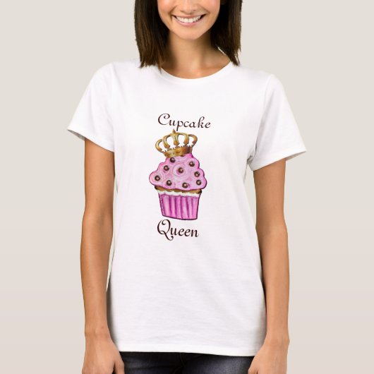 Pink Cupcake Queen T-shirt (Voorkant)