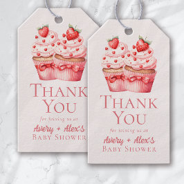 Pink Cupcakes Baby shower Bedankt Cadeaulabel