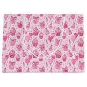 Pink Cupcakes Birthday GIft Bag Groot Cadeauzakje (Voorkant)