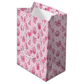 Pink Cupcakes Birthday GIft Bag Medium Cadeauzakje (Voorkant Gekanteld)