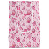 Pink Cupcakes Birthday GIft Bag Medium Cadeauzakje (Achterkant)