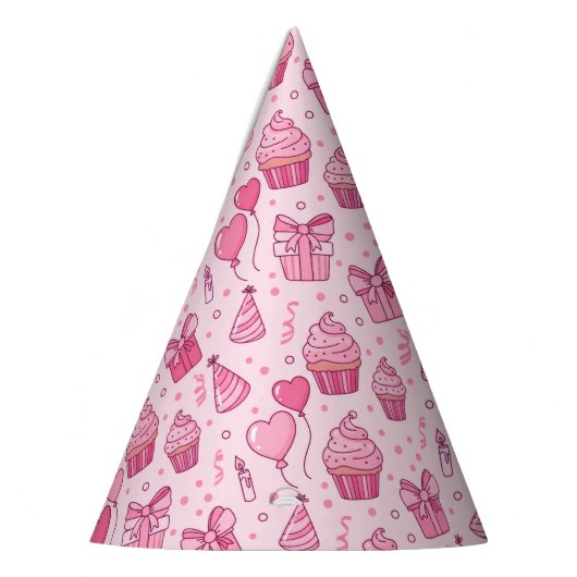 Pink Cupcakes Birthday Hat Feesthoedjes (Links)