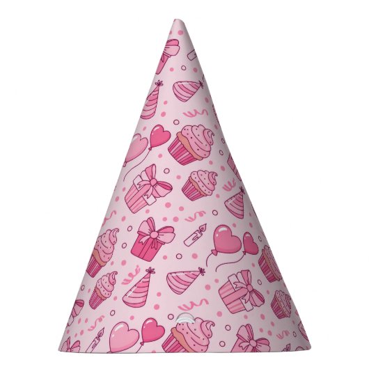 Pink Cupcakes Birthday Hat Feesthoedjes (Rechts)