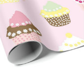 Pink Cupcakes Birthday Party Cadeaupapier (Rol Hoek)