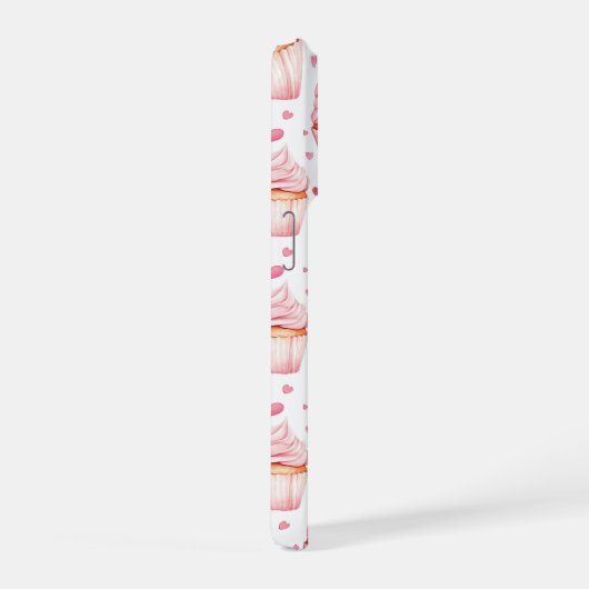 Pink Cupcakes & Hearts iPhone Case Cute Sweet iPhone Hoesje (Rechterkant)