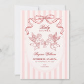 Pink Cupid angel baby shower Kaart (Voorkant)