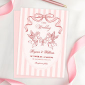 Pink Cupid angel wedding  Kaart
