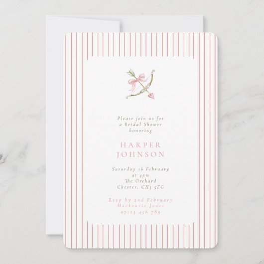 Pink Cupid Arrow Lovestruck Bridal Shower Kaart (Voorkant)