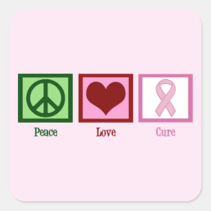 Pink Cure Vierkante Sticker