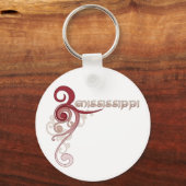 Pink Curly Swirl Mississippi Sleutelhanger (Voorkant)