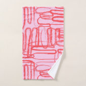 Pink Curve Wavy Squiggle Abstract Modern Bad Handdoek (Handdoek)