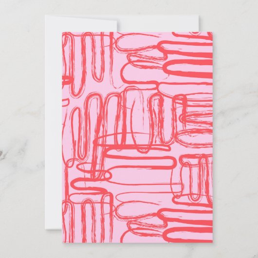 Pink Curve Wavy Squiggle Abstract Modern Bedankkaart (Achterkant)