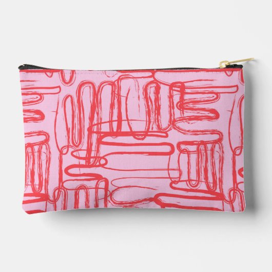 Pink Curve Wavy Squiggle Abstract Modern Etui (Achterkant)