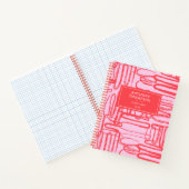 Pink Curve Wavy Squiggle Abstract Modern Notitieboek (Binnen)