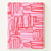 Pink Curve Wavy Squiggle Abstract Modern Notitieboek (Achterkant)